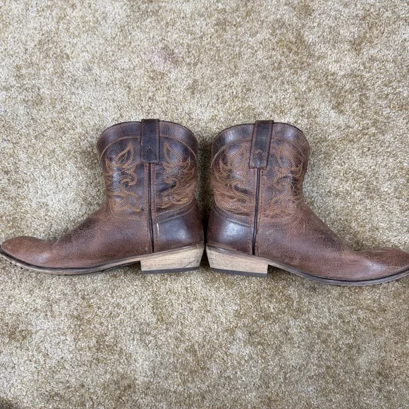 Dingo Leather Western Cowboy Boots Women’s 9 Brown Distressed Embroidered - Picture 10 of 15